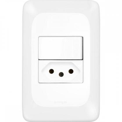 Imagem de Kit C/2 - Conjunto Pial Pop 4X2 Branco Com Placa (1Simple...