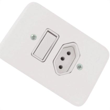 Imagem de Kit C/2 - Conjunto Radial Pollar 1901112 1P 1Tomada 10A