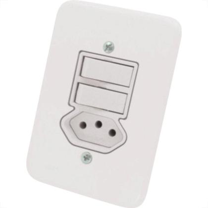 Imagem de Kit C/2 - Conjunto Radial Pollar 1901119 2Ss 1Tomada 10A