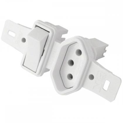 Imagem de Kit C/2 - Conjunto Radial Pollar 1901137 1S 1Tomada 10A S/P