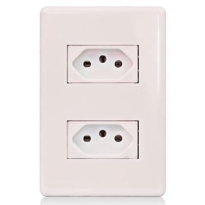 Imagem de Kit C/2 - Conjunto Steck Linha Stella Com Placa 2 Tomadas...