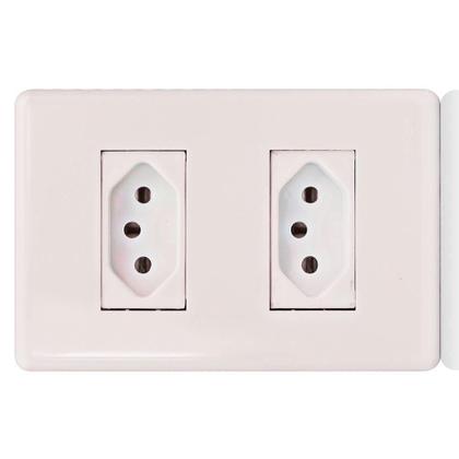 Imagem de Kit C/2 - Conjunto Steck Linha Stella Com Placa 2 Tomadas...