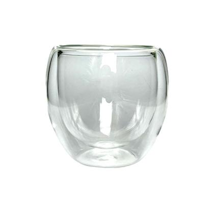 Imagem de Kit C/2 Copo Xícara De Vidro Parede Dupla Chá Café 80mL