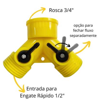 Imagem de KIT C/ 2 Derivacao Y C/ Engate 1/2 Rosca 3/4 Beltools