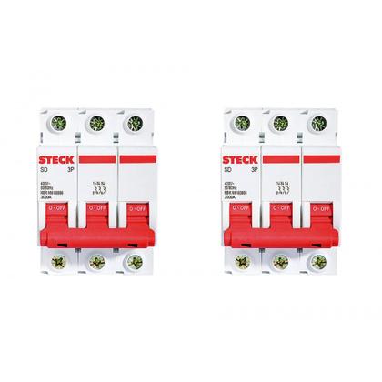 Imagem de Kit C/2 - Disjuntor Steck Din Tripolar 100A Sd3 10Ka