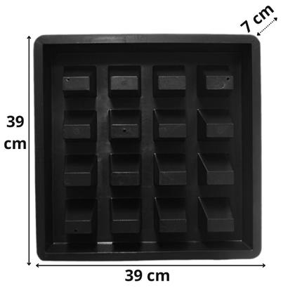 Imagem de Kit c 2 Formas Plasticas p Elemento Vazado 39x39x7 Cobogó 16 Furos Veneziana Combosé