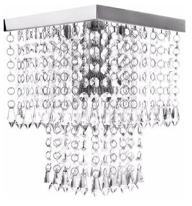 Imagem de Kit C/ 2 Lustres De Cristal Acrílico Para Sala De Estar E Jantar, Com 25Cm De Altura