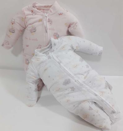 Imagem de Kit C/ 2 Macacão Longo Bebê Menina Le Bhua Linha Paraiso 459