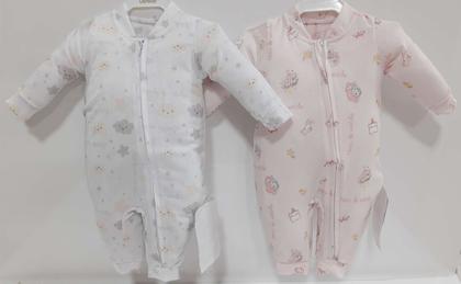Imagem de Kit C/ 2 Macacão Longo Bebê Menina Le Bhua Linha Paraiso 459