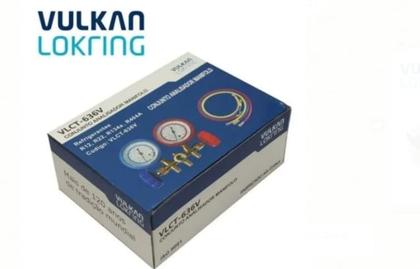 Imagem de Kit c/2 manifolds vulkan p/r12 r22 r404 c/mangueira 90 cm c/visor