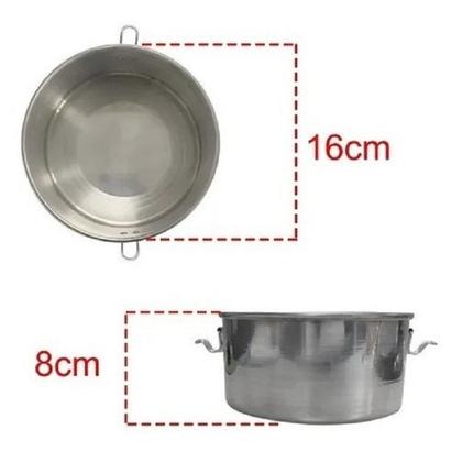 Imagem de Kit C/2 Marmita Alumínio Redonda 16cm Diâmetro Grande Alta