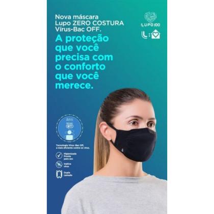 Imagem de KIT C/2 Mascara Protetora Lupo Dupla Camada Lavável Antimicrobial 36000