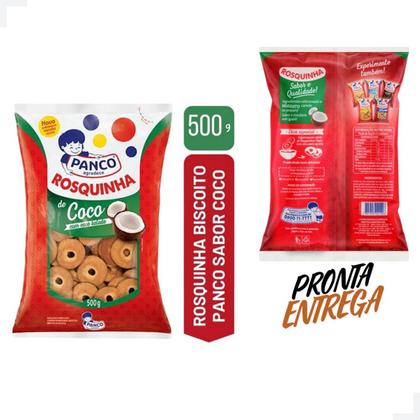 Imagem de Kit C/2 Pacotes Biscoitos Doce Rosquinhas Panco Sabor Coco 500g