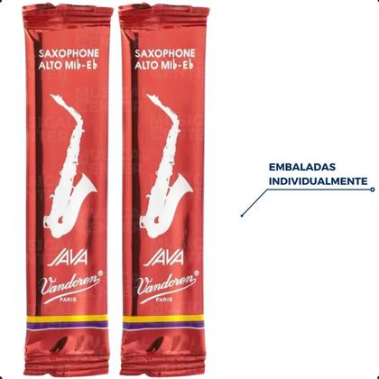 Imagem de Kit c/ 2 palhetas java red cut n.2 p/sax alto sr262r vandoren