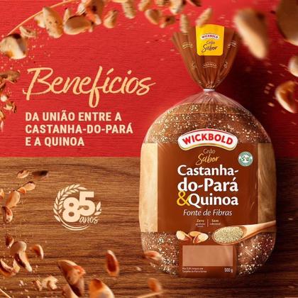 Imagem de Kit c/ 2 Pão de Forma Castanha do Pará e Quinoa Grão Sabor Wickbold 450g
