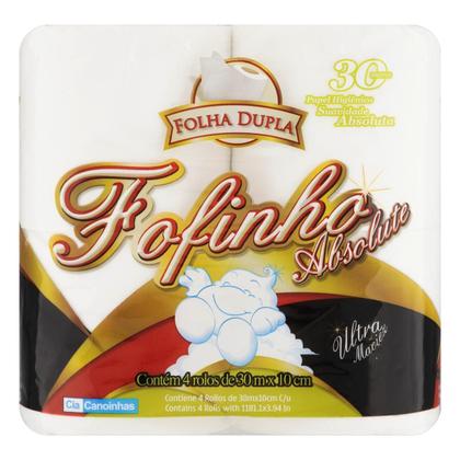 Imagem de Kit c/ 2 Papel higienico Fofinho Absolute 30 m de 4 rolos