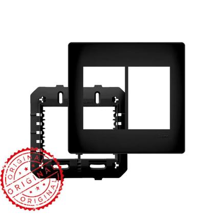 Imagem de Kit c/ 2 Placa 4x4 Preta P/ 06 Módulos Com Suporte - Fame