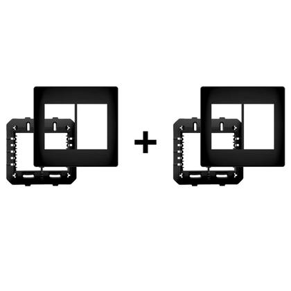 Imagem de Kit c/ 2 Placa 4x4 Preta P/ 06 Módulos Com Suporte - Fame