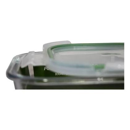 Imagem de Kit C/ 2 Potes 800ml De Vidro Marmitas Fit Tampas Herméticas