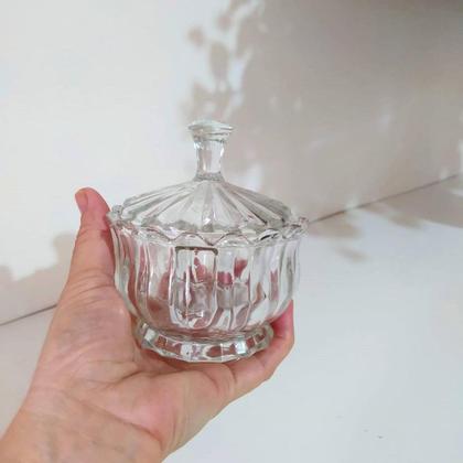 Imagem de Kit c/ 2 Potiches Decorativo Porta Objetos de Cristal com Pé Pumpkin 11x8,5cm Lyor