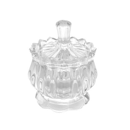 Imagem de Kit c/ 2 Potiches Decorativo Porta Objetos de Cristal com Pé Pumpkin 11x8,5cm Lyor