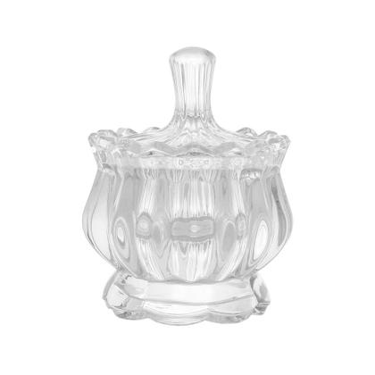 Imagem de Kit c/ 2 Potiches Decorativo Porta Objetos de Cristal com Pé Pumpkin 11x8,5cm Lyor