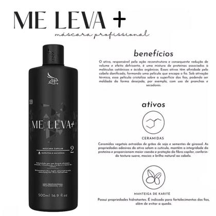 Imagem de Kit C/2 Progressiva Me Leva Zap Máscara 500ml Original