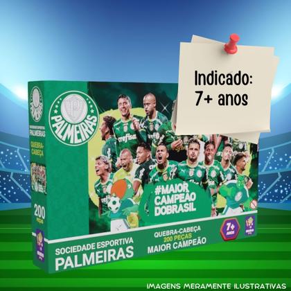 Imagem de Kit c/ 2 QuebraCabeças Puzzle Coleção Futebol Palmeiras 200 Peças Mimo Toys