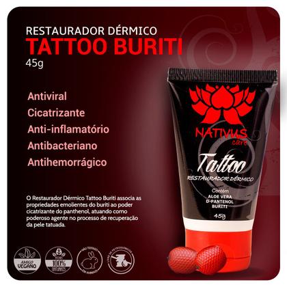 Imagem de Kit c/ 2 Restaurador Dérmico TATTOO Buriti, Aloe Vera, D-Pantenol Nativus Care 45g