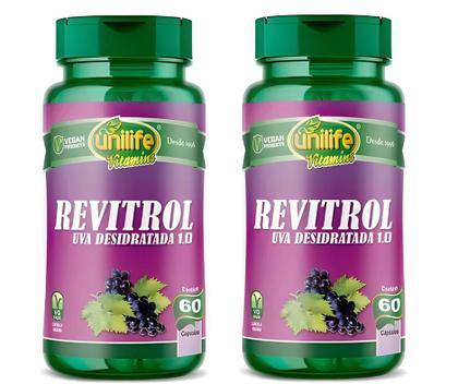 Imagem de KIT C/2 Semente De Uva Revitrol Resveratrol 60 Caps Unilife