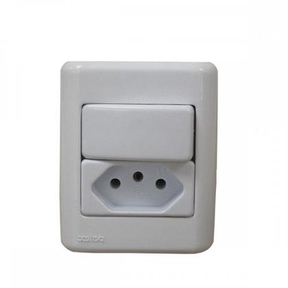 Imagem de Kit C/2 - Sistema Perlex Branca (1 Simples+Tomada 10A) 30...