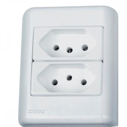 Imagem de Kit C/2 - Sistema Perlex Branca (2 Tomadas 10/20A) 3011/15Br