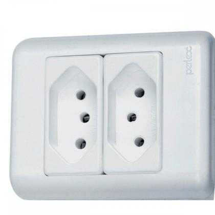 Imagem de Kit C/2 - Sistema Perlex Branca (2 Tomadas 10/20A) 3011/15Br