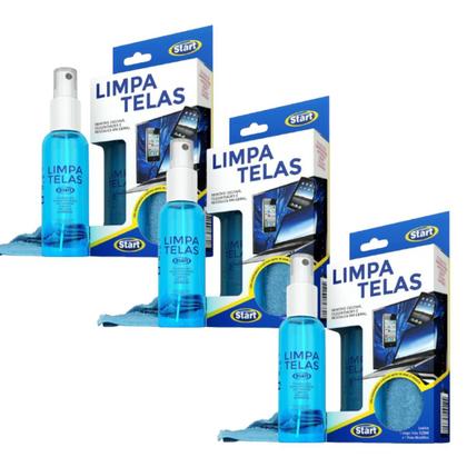 Imagem de Kit c/ 2 Start Limpa Telas 120ml com Pano Microfibra Limpeza de tela de celular TV Tablet e Monitores em geral