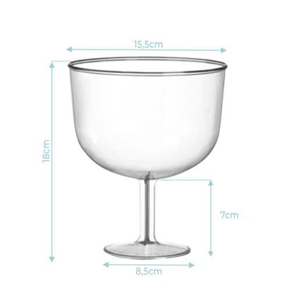 Imagem de kit C/2 Taça Tropical Acrilico Transparente 1,3 Litros Média