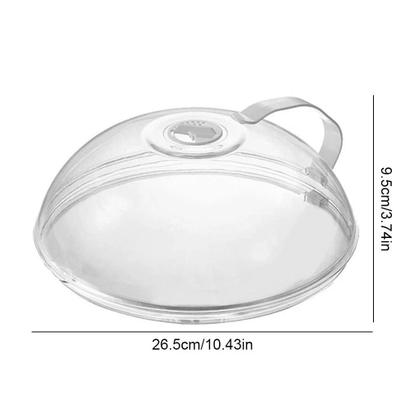 Imagem de KIT C/ 2 Tampas Para Microondas Protetor Alimentos Anti Sujeira Comida Com Válvula Alça De Plástico Pratos (TRANSPARENTE)