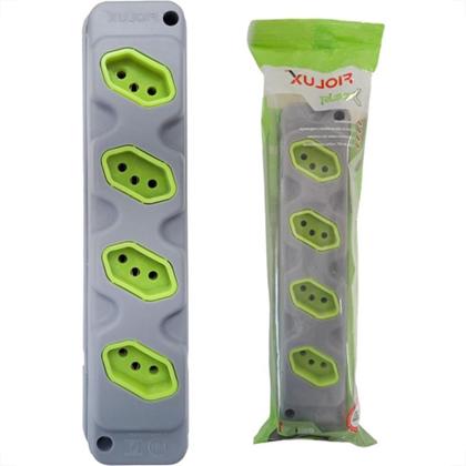 Imagem de Kit C/2 - Tomada Barra Fiolux 2P+T. 20A. Quadrupla Cinza/...