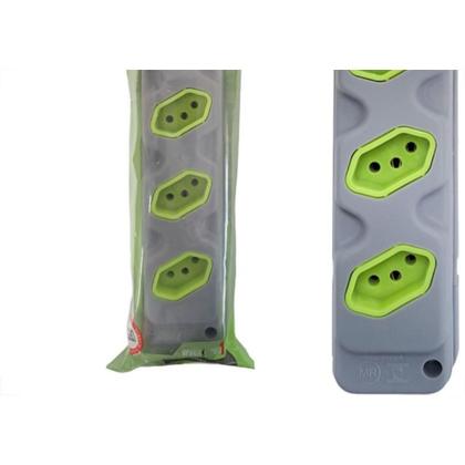 Imagem de Kit C/2 - Tomada Barra Fiolux 2P+T. 20A. Quadrupla Cinza/...