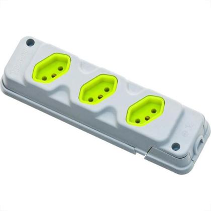 Imagem de Kit C/2 - Tomada Barra Fiolux   Tripla 20A 2 Polos+Terra ...