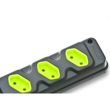 Imagem de Kit C/2 - Tomada Barra Fiolux Tripla 2P 20A Preto