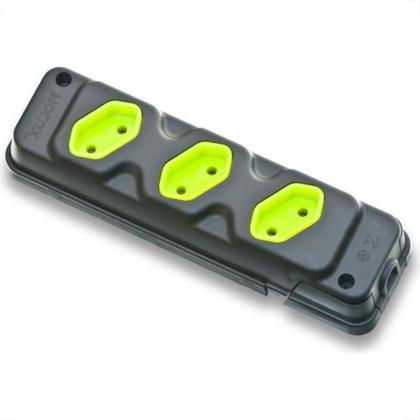 Imagem de Kit C/2 - Tomada Barra Fiolux Tripla 2P 20A Preto