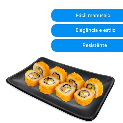 Imagem de Kit C/2 Travessa Retangular Melamina Japonesa 17,8Cm