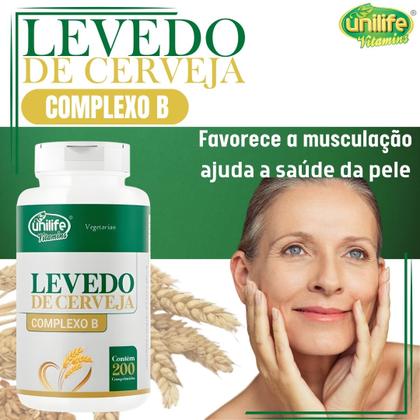 Imagem de KIT C/2  Un Levedo De Cerveja Complexo B 450mg 400 Comp Unilife