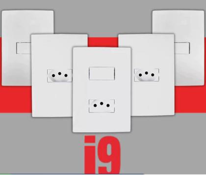 Imagem de Kit c/2 unidades 2 tecla simples + 1 tomada simples 20a linha i9