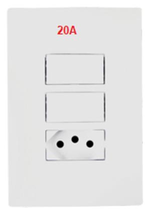 Imagem de Kit c/2 unidades 2 tecla simples + 1 tomada simples 20a linha i9