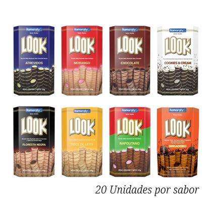 Imagem de Kit C/ 20 Biscoito Stick Wafer Recheado Look 55g