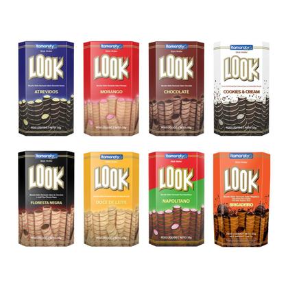 Imagem de Kit C/ 20 Biscoito Stick Wafer Recheado Look 55g