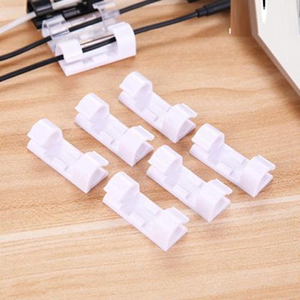 Imagem de Kit c/20 Clips Fixador Organizador de Fios e Cabos 20 Peças Autoadesivo