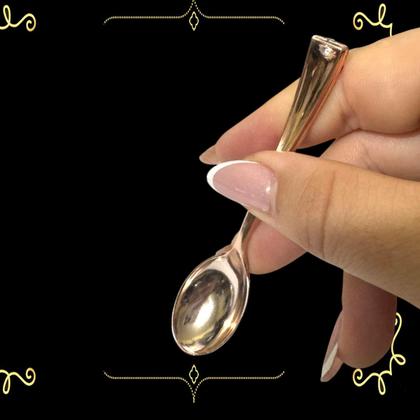 Imagem de Kit C/ 20 Mini Colherzinha Rose Plástico rigido 10cm festa