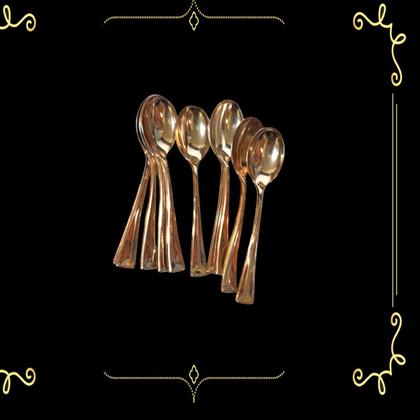 Imagem de Kit C/ 20 Mini Colherzinha Rose Plástico rigido 10cm festa